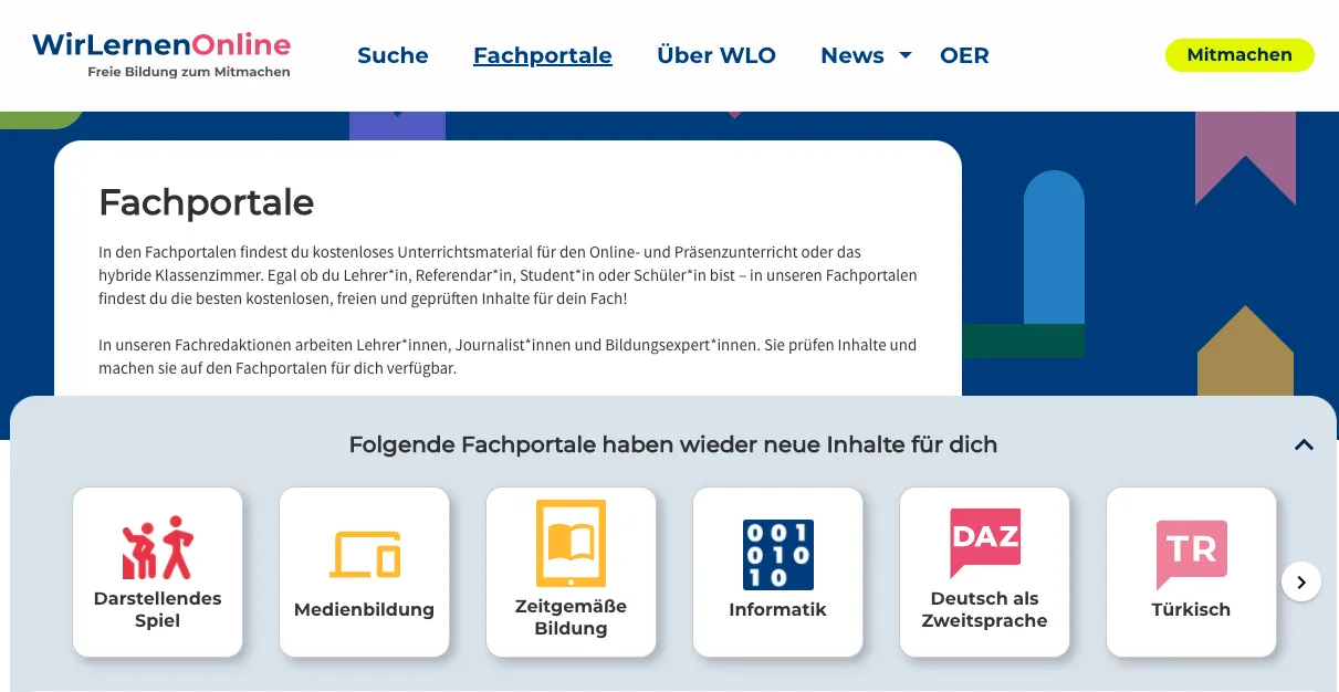 Fachportale bei WirLernenOnline
